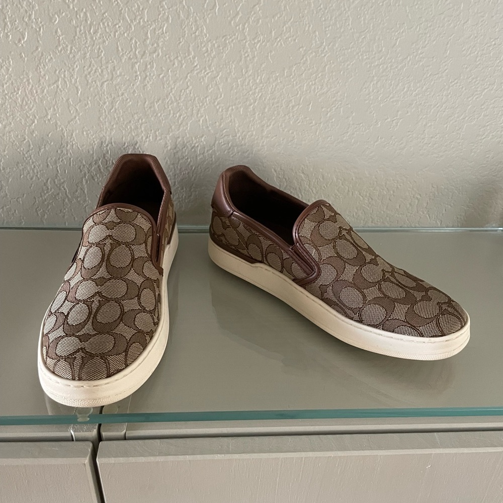 COACH Wells Slip On Sneaker Brown Tan Women’s 8.5